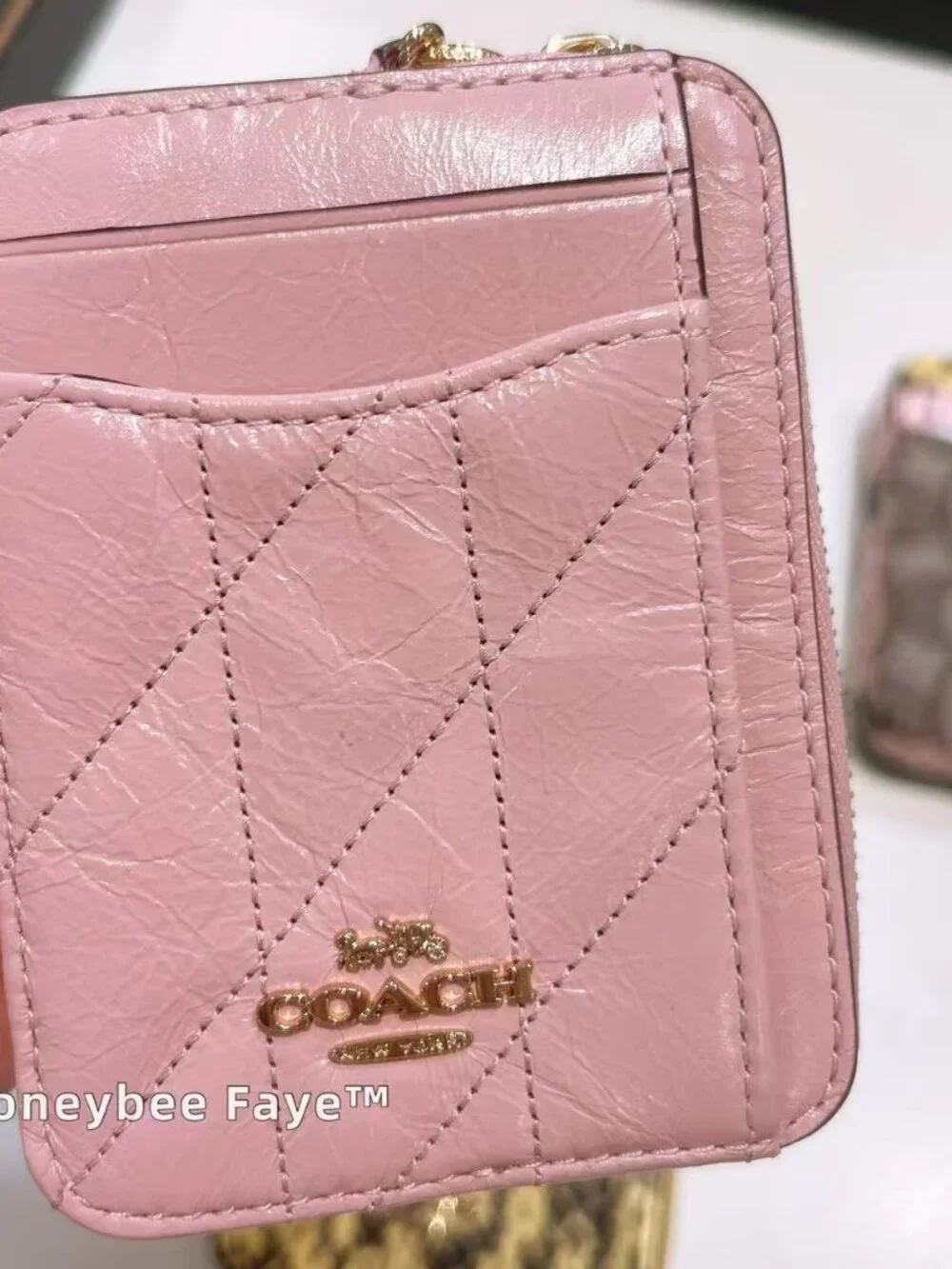 NWT Coach Zip Card Case With Quilting CEC51